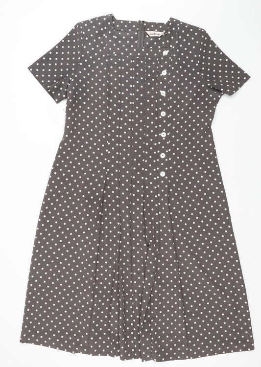 Kaleidoscope Womens Green Polka Dot  A-Line    Square Neck