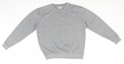 Preworn Mens Grey Round Neck  Polyester Pullover Jumper Size M