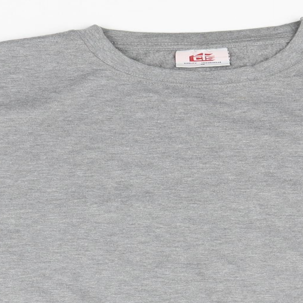 Preworn Mens Grey Round Neck  Polyester Pullover Jumper Size M