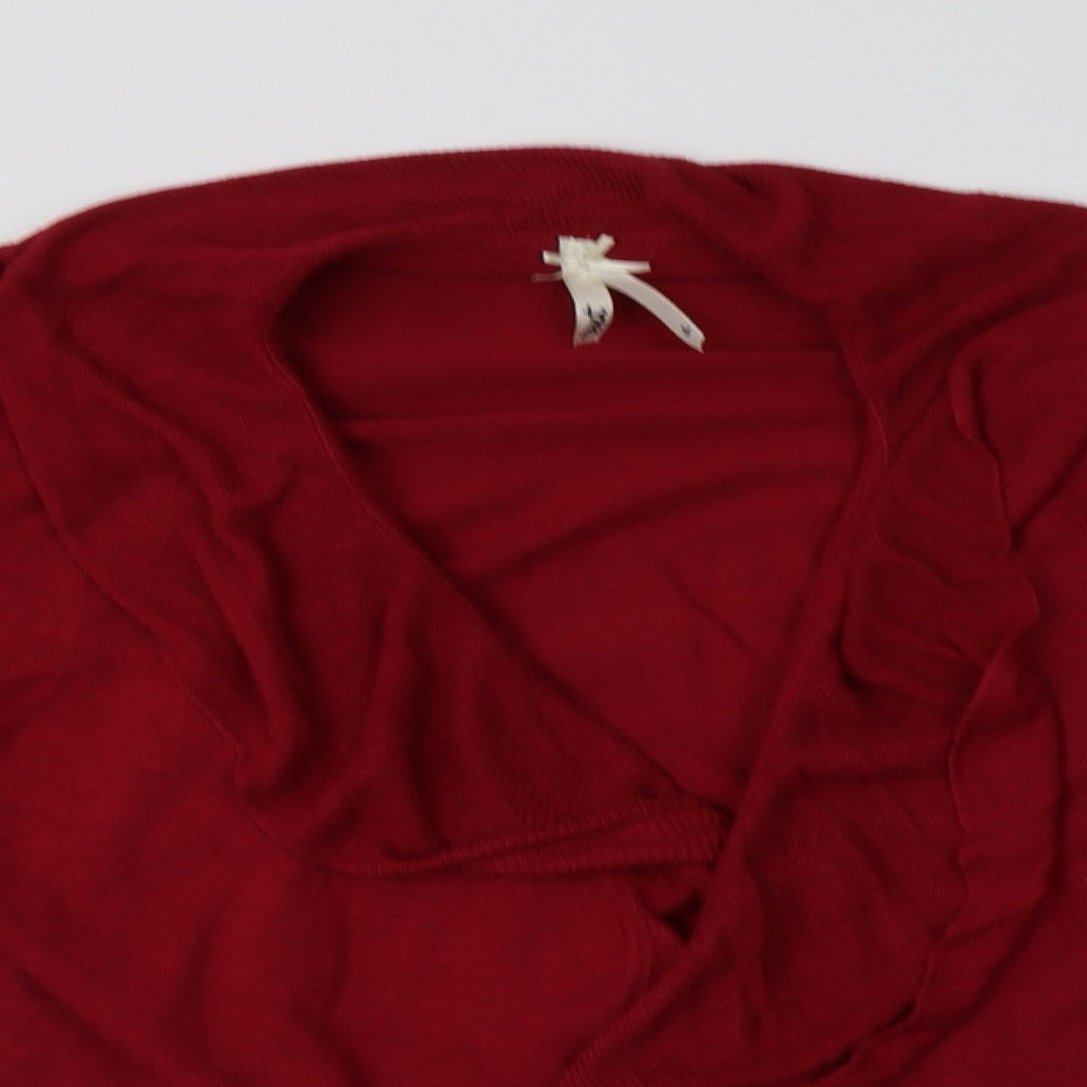 Womens UK Size S NEXT Red Cardigan Jumper