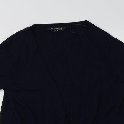 Bonmarché Womens Blue V-Neck  Viscose Cardigan Jumper Size 14