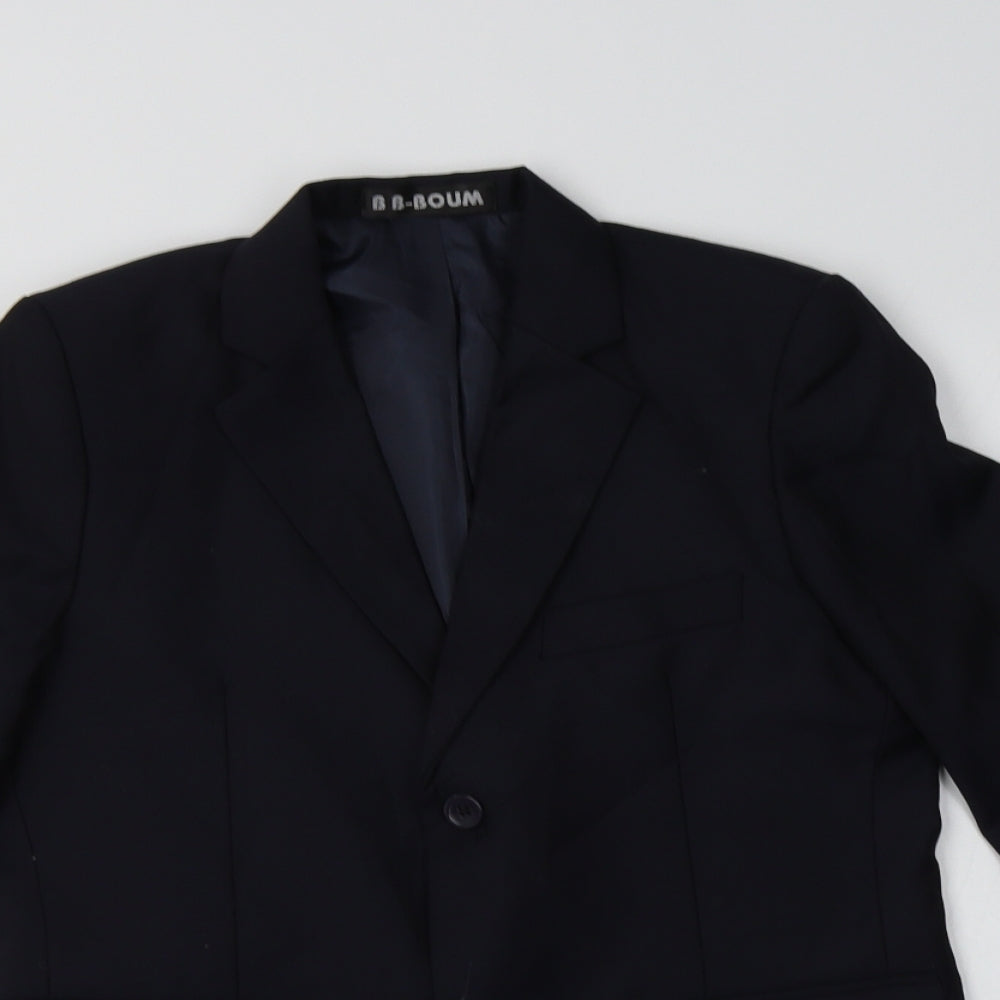 Close-up detail of BB-Boum women’s blue jacket blazer, size XS