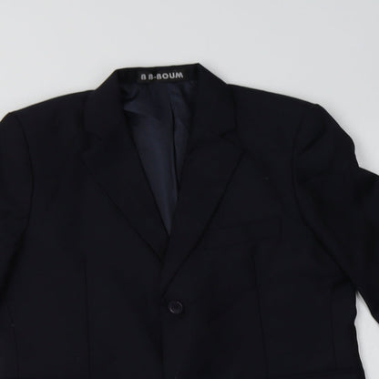 Close-up detail of BB-Boum women’s blue jacket blazer, size XS