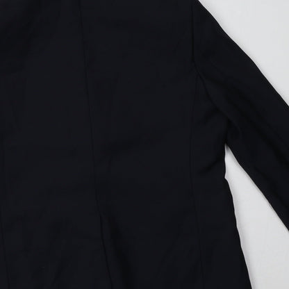 Brand and care label for BB-Boum women’s blue jacket blazer, size XS