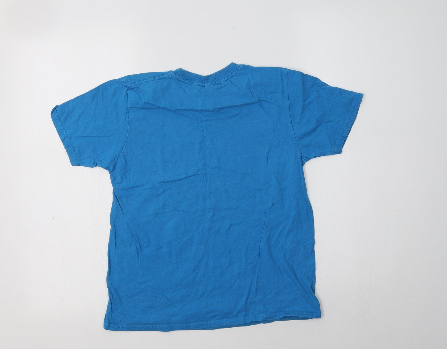 Gildan Girls Blue  Cotton Basic Polo Size 12-13 Years Crew Neck  - Big Sister