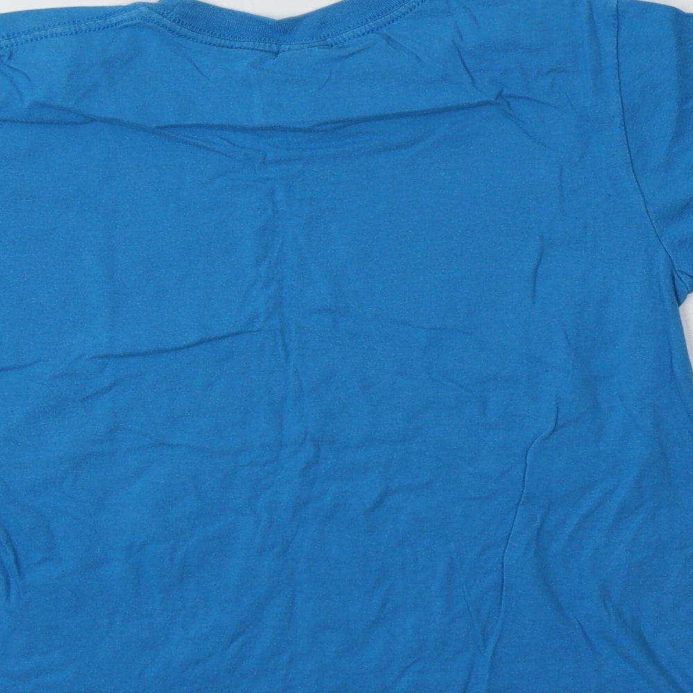 Gildan Girls Blue  Cotton Basic Polo Size 12-13 Years Crew Neck  - Big Sister