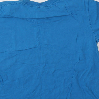 Gildan Girls Blue  Cotton Basic Polo Size 12-13 Years Crew Neck  - Big Sister