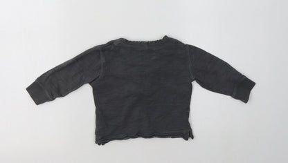 NEXT Baby Grey  Cotton Basic T-Shirt Size 9-12 Months Henley