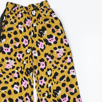 River Island Girls Yellow Animal Print Viscose Harem Trousers Size 9 Months  Regular