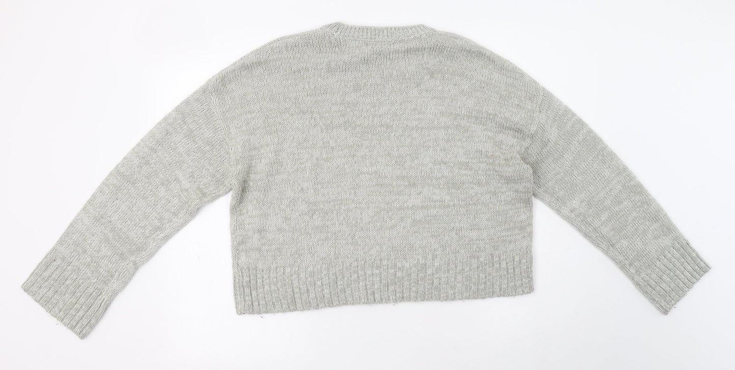 Womens UK Size L New Look Grey Pullover Jumper