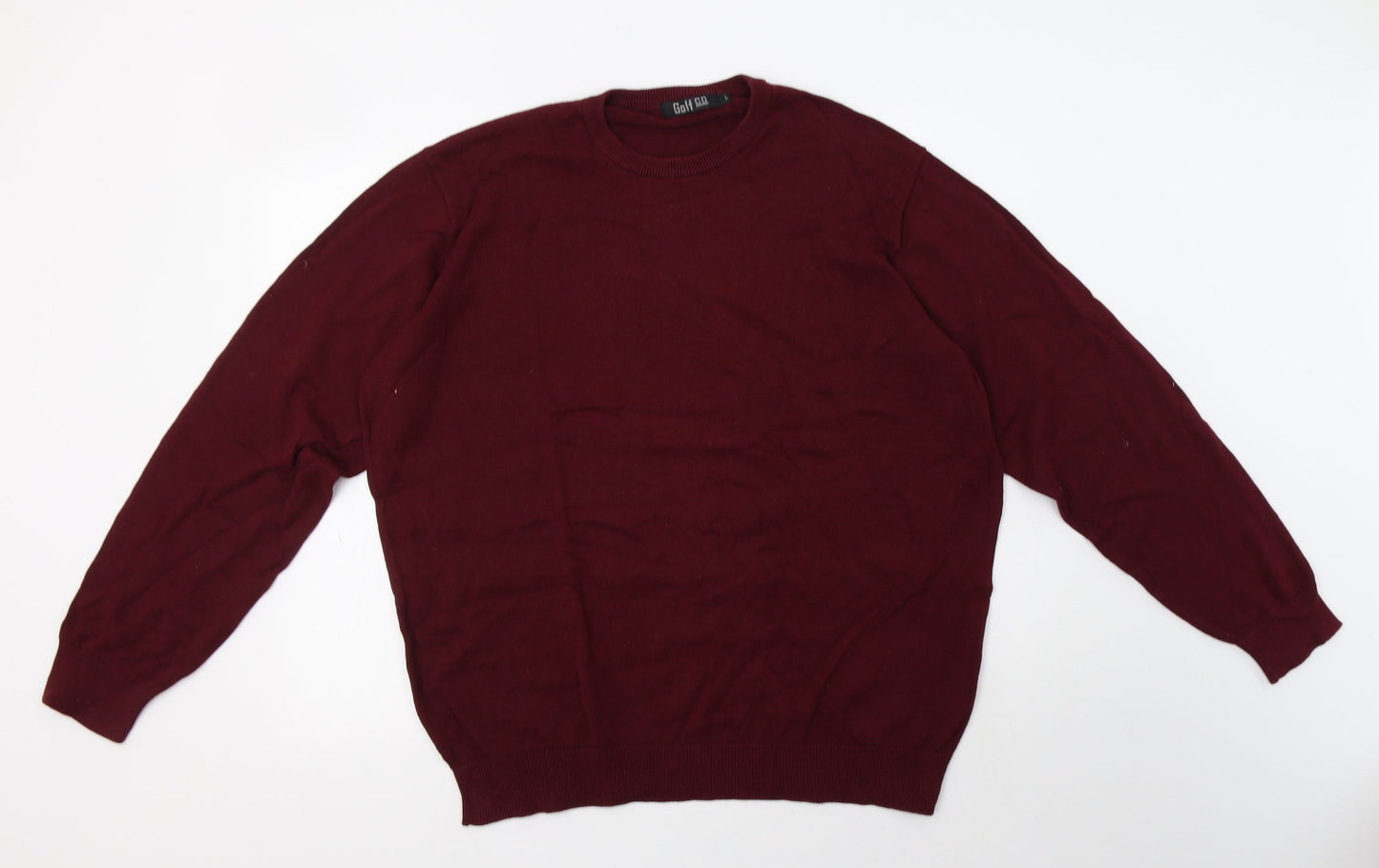Golf Co Mens Purple Crew Neck  Cotton Pullover Jumper Size L