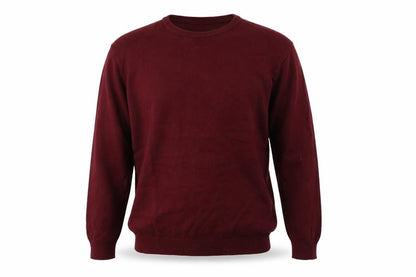 Front view of Golf Co men’s purple crew neck cotton jumper, size L
