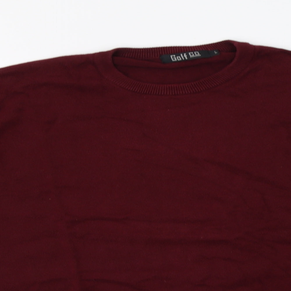 Golf Co Mens Purple Crew Neck  Cotton Pullover Jumper Size L