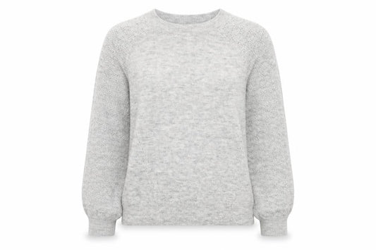 Front view of Papaya women’s grey collared acrylic jumper, size M