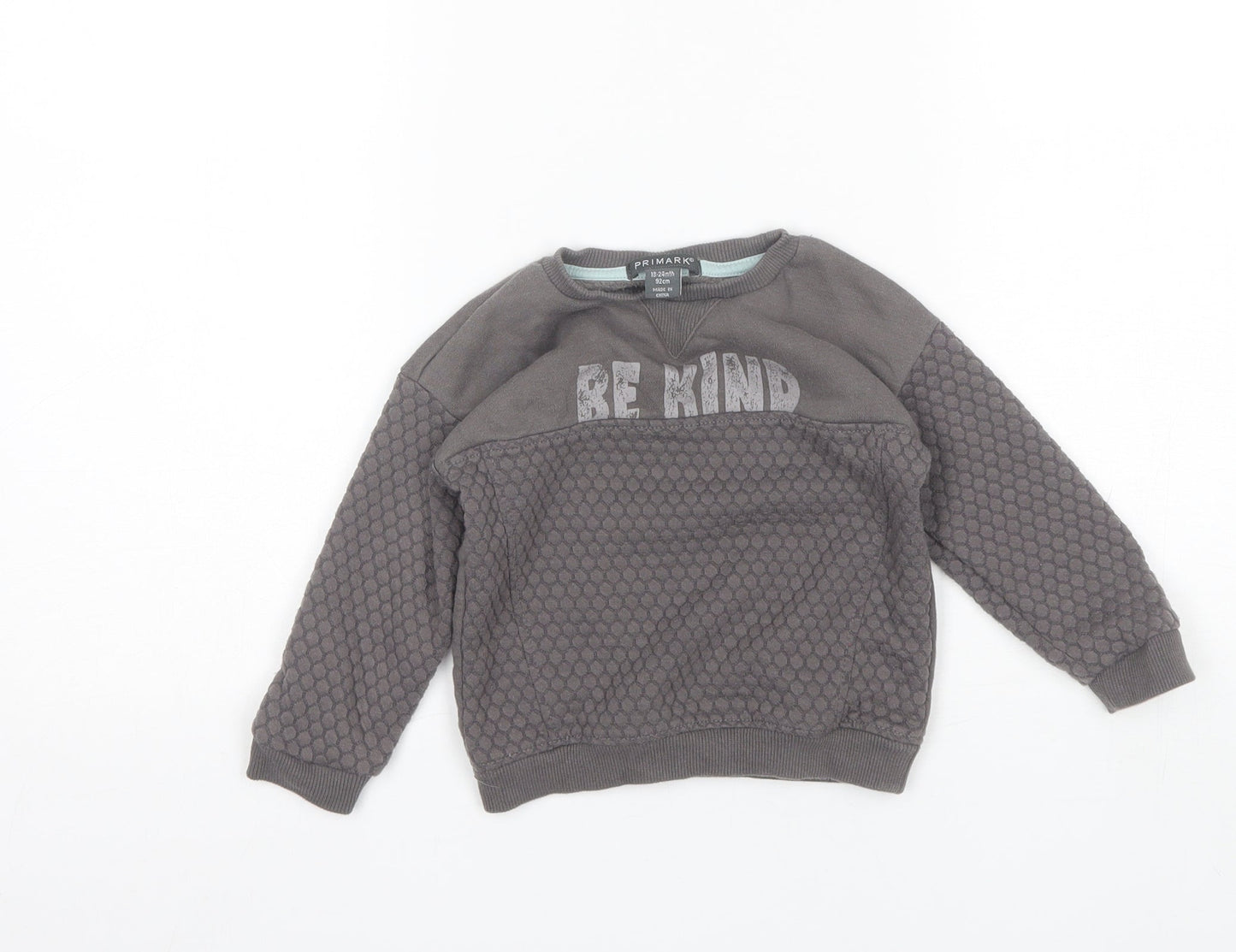 Primark Baby Grey  Cotton Pullover Jumper Size 18-24 Months