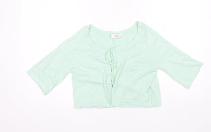 Wallis Womens Green Round Neck  Viscose Shrug Jumper Size S
