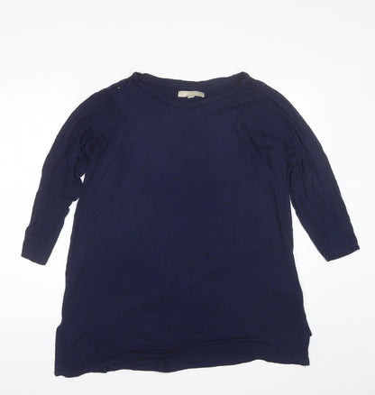 Anthology Womens Blue  Viscose Basic Blouse Size 14 Round Neck