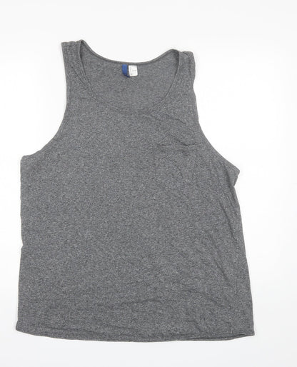 Womens UK Size L Divided Grey Basic Tank