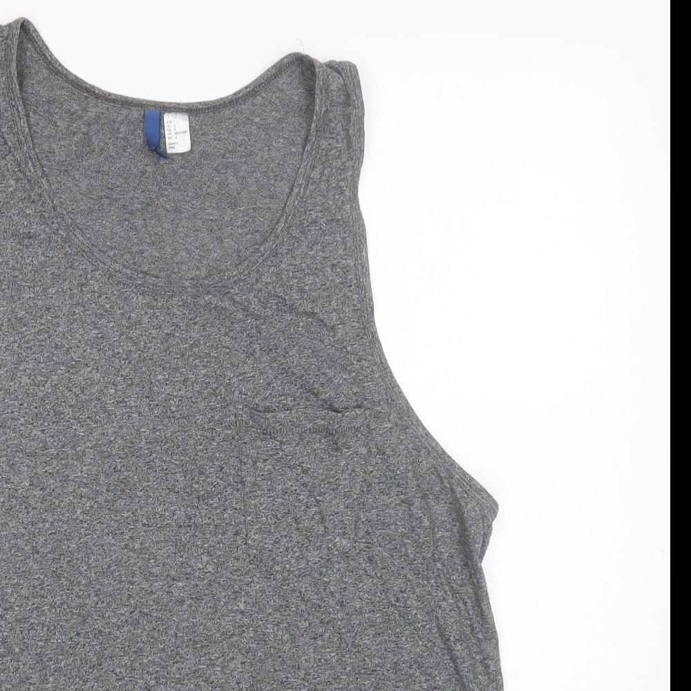 Womens UK Size L Divided Grey Basic Tank