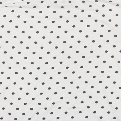 F&F Womens White Polka Dot Cotton Top Pyjama Top Size 12