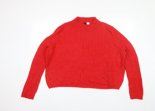 Womens UK Size L Divided Red Pullover Jumper