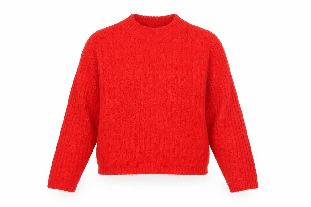 Womens UK Size L Divided Red Pullover Jumper