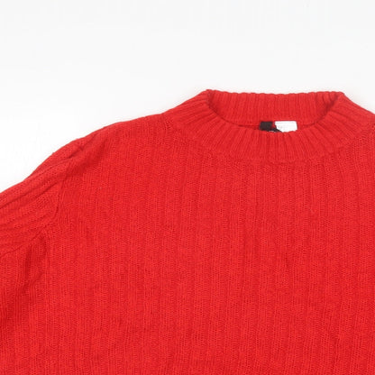 Womens UK Size L Divided Red Pullover Jumper
