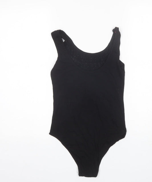 Atmosphere Womens Black  Viscose Bodysuit One-Piece Size 8