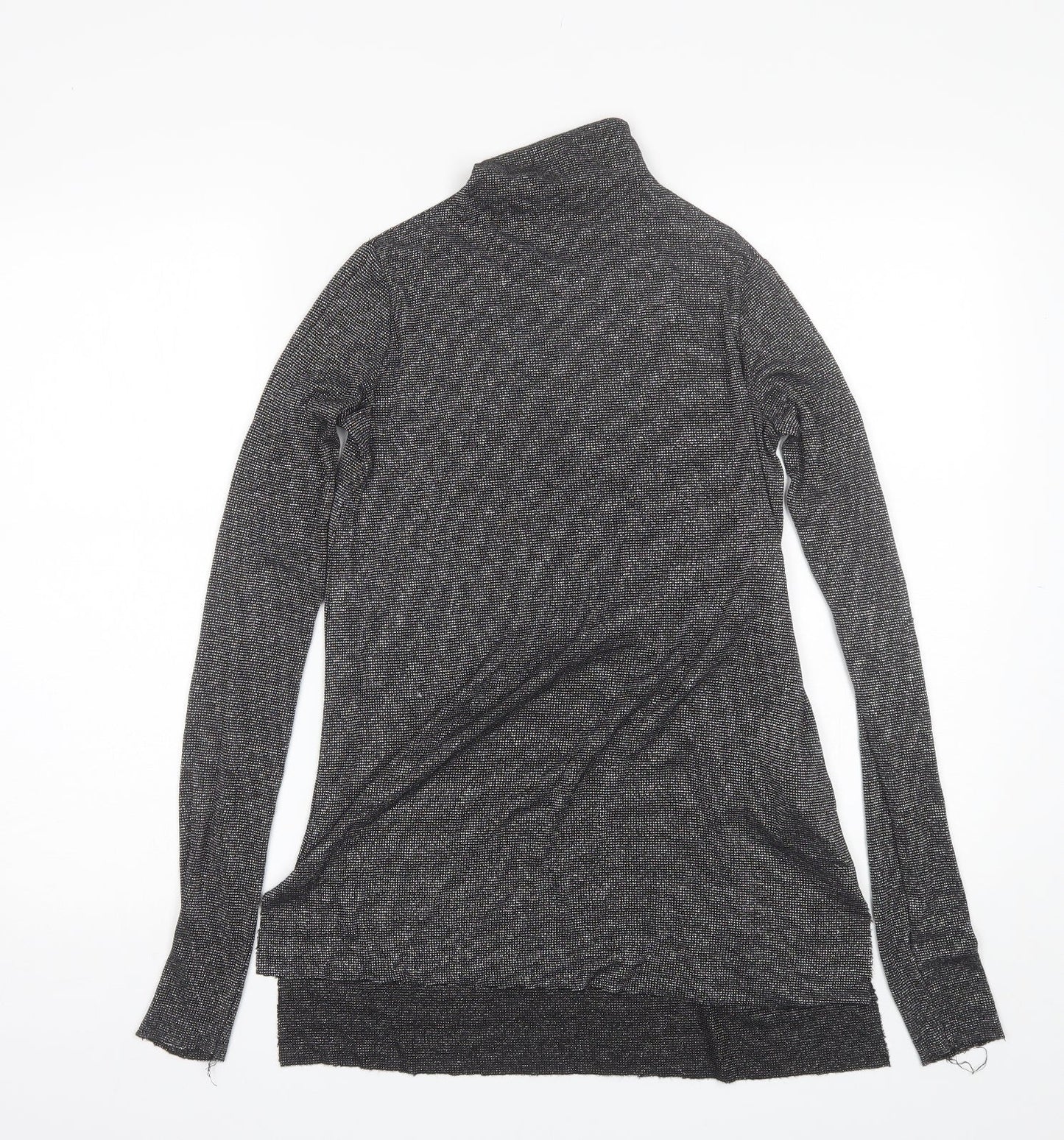 Astradivarius Womens Grey  Polyamide Basic Blouse Size S High Neck