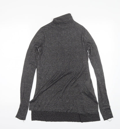 Astradivarius Womens Grey  Polyamide Basic Blouse Size S High Neck