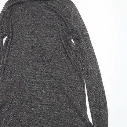 Astradivarius Womens Grey  Polyamide Basic Blouse Size S High Neck