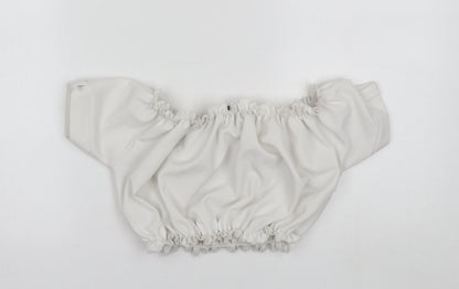 Womens UK Size 6 Stylewise White Cropped Blouse