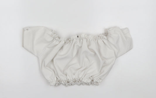 Womens UK Size 6 Stylewise White Cropped Blouse
