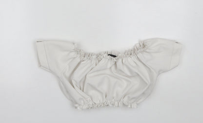 Womens UK Size 6 Stylewise White Cropped Blouse