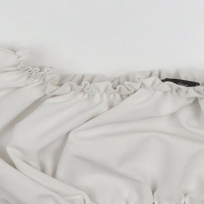 Womens UK Size 6 Stylewise White Cropped Blouse