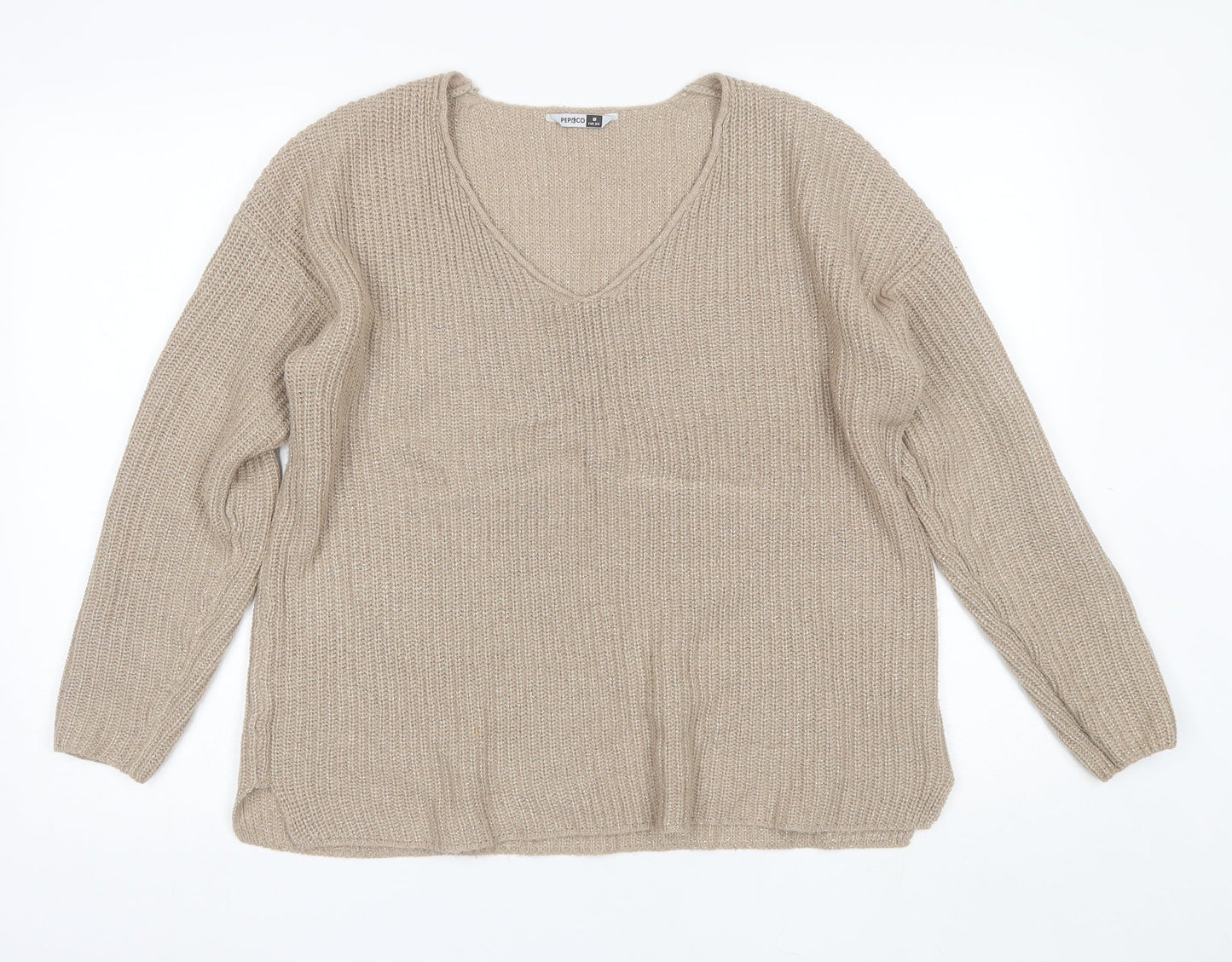 Womens UK Size 8 Pep&CO Beige Pullover Jumper