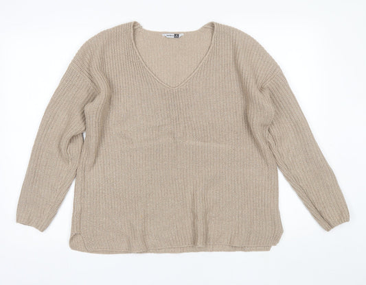 Womens UK Size 8 Pep&CO Beige Pullover Jumper