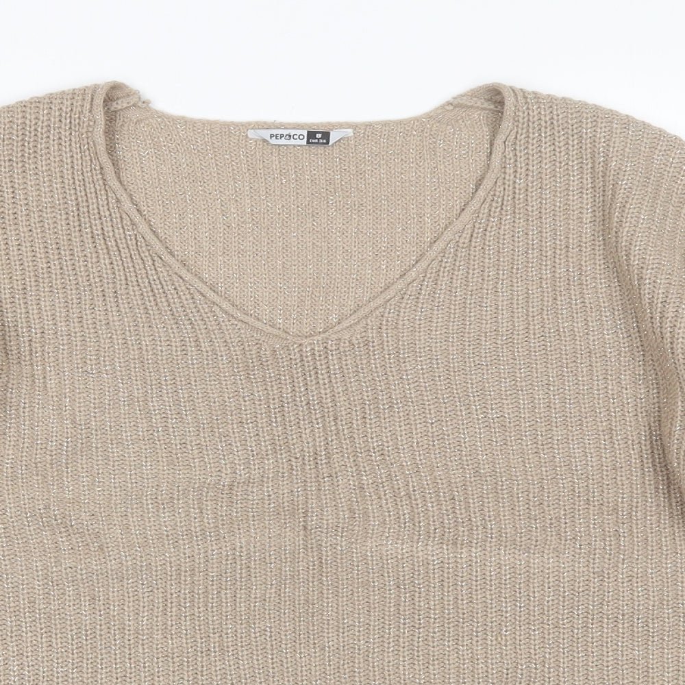 Womens UK Size 8 Pep&CO Beige Pullover Jumper