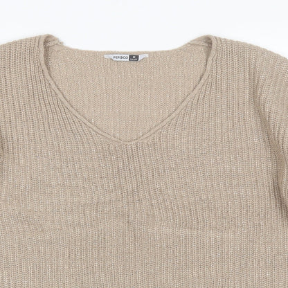 Womens UK Size 8 Pep&CO Beige Pullover Jumper