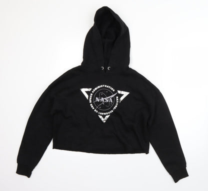 New Look Girls Black  Cotton Pullover Hoodie Size 12-13 Years   - NASA