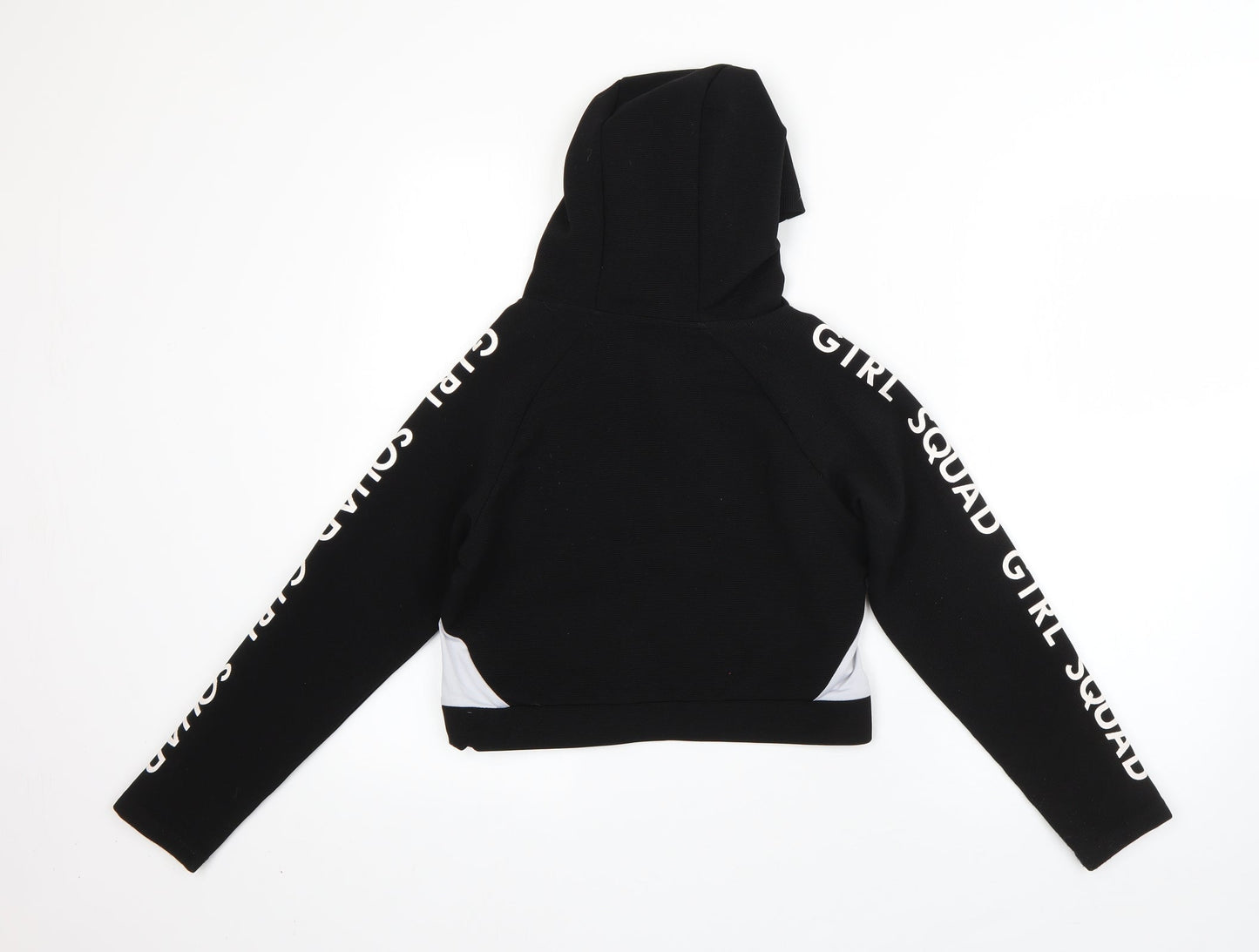 YD Girls Black  Polyester Pullover Hoodie Size 10-11 Years   - girl squad