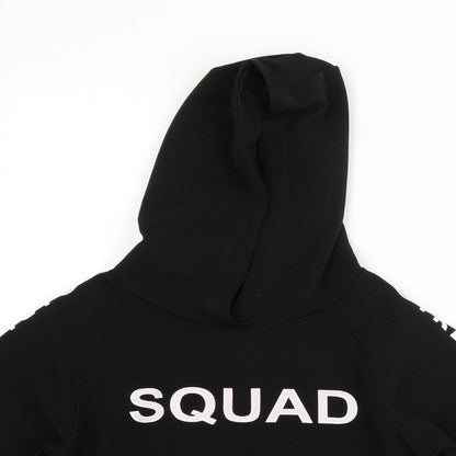 YD Girls Black  Polyester Pullover Hoodie Size 10-11 Years   - girl squad