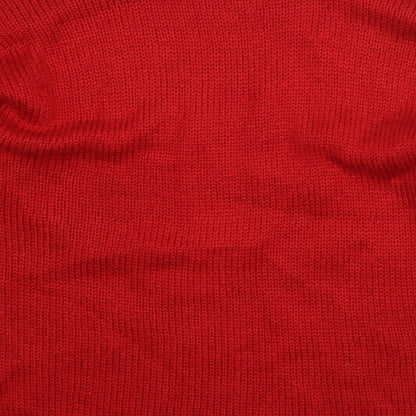 BM Mens Red Round Neck  Acrylic Pullover Jumper Size M   - Christmas Penguin