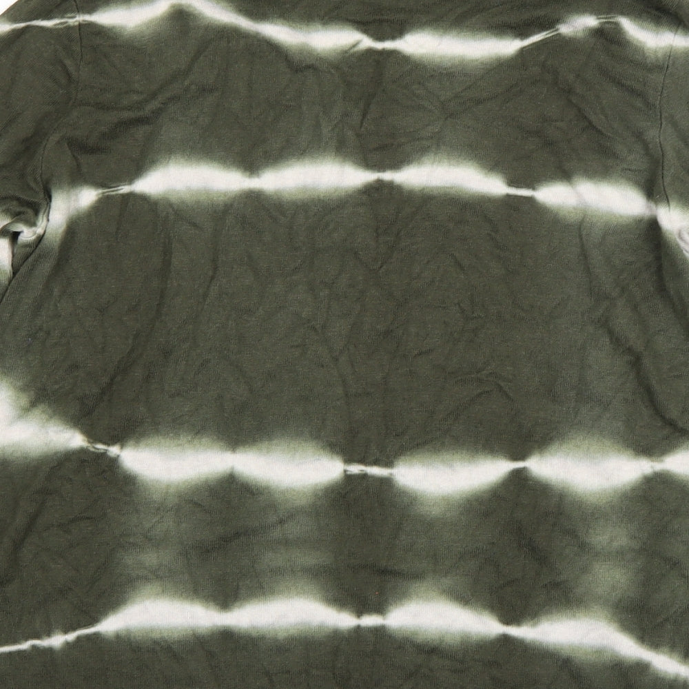 Preworn Mens Green V-Neck  Viscose Pullover Jumper Size S