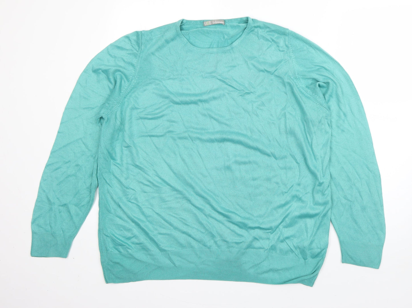 Womens UK Size 20 m&s Green Pullover Jumper