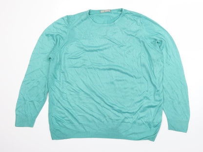 Womens UK Size 20 m&s Green Pullover Jumper