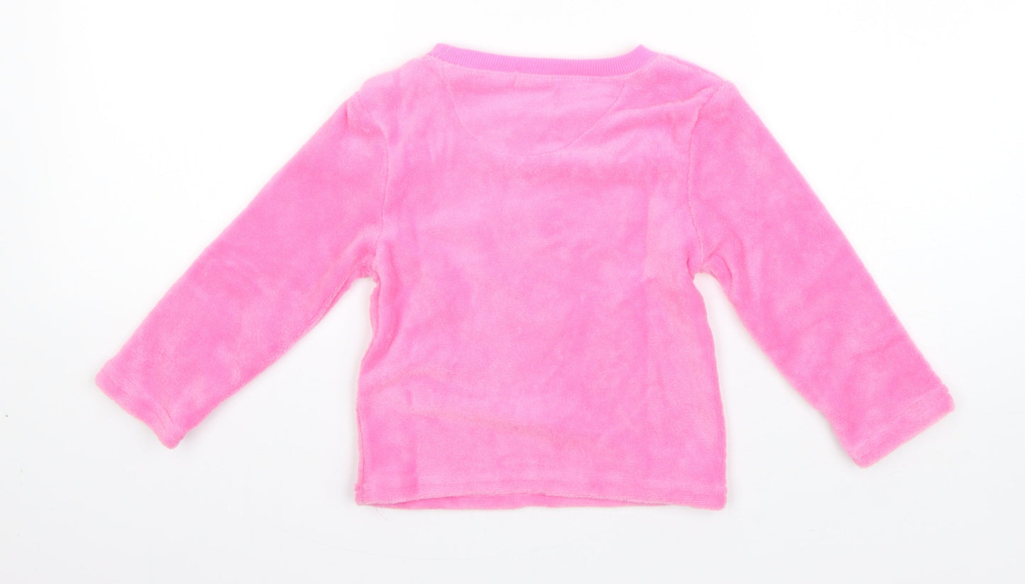 Crafted Girls Pink Round Neck  Polyester Pullover Jumper Size 2-3 Years   - tiger
