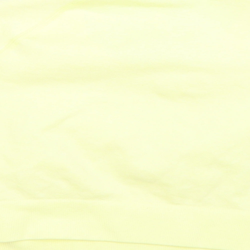 Boohoo Womens Yellow  Polyamide Cropped T-Shirt Size M Round Neck