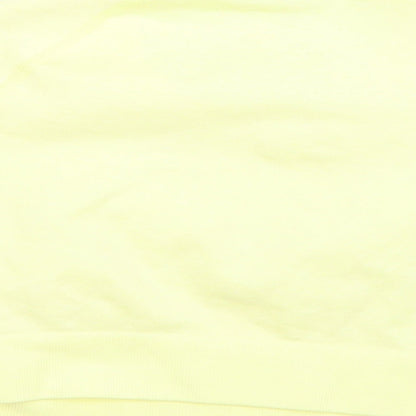 Boohoo Womens Yellow  Polyamide Cropped T-Shirt Size M Round Neck