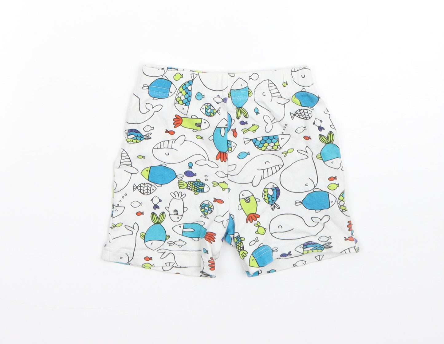 George Boys White  Cotton Sweatpants Trousers Size 12 Months   - sea animals